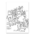  Streetscape Line Art Print