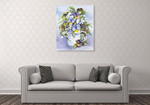 Purple Pansy Wall Art Print on the wall