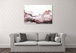 Pink Blush Ink Flow Wall Art Print on the wall