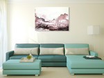 Pink Blush Ink Flow Wall Art Print on the wall