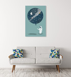 The Astronaut Balloon Wall Art Print  on the wall