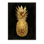 Gold Pineapple on Black II Wall Art Print