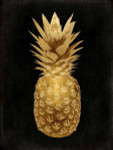 Gold Pineapple on Black II Wall Art Print