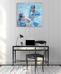 Turquoise Pool Wall Art Print on the wall