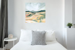 Vermillion Landscape II Wall Art Print on the wall