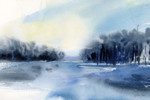 Winter River Wall Art Print 