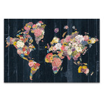 Botanical Floral Map Wall Art Print