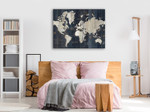 Old World Map Blue Wall Art Print on the wall