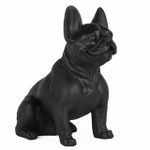 Poly Resin French Bulldog Sitting Matte Black