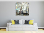 Eiffel Tower Neutral Wall Art Print on the wall