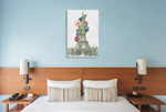 Floral Eiffel Tower Wall Art Print on the wall