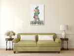 Floral Eiffel Tower Wall Art Print on the wall