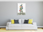 Floral Eiffel Tower Wall Art Print on the wall