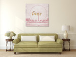 Pink Paris Wall Art Print on the wall