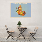 Upside Down Africa Wall Art Print on the wall