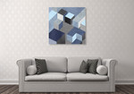 Cubic in Blue I Wall Art Print on the wall