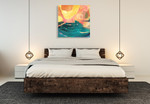 Seaside Abstract Wall Art Print on the wall