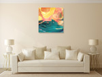 Seaside Abstract Wall Art Print on the wall