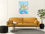 Goldnes Sommerblau III Wall Art Print on the wall