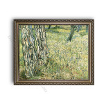 Tree Trunks and Grass Ornate Silver Frame