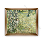 Tree Trunks and Grass Modern Flat Gold Frame