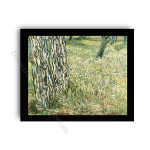 Tree Trunks and Grass Modern Flat Gold Frame