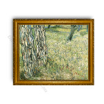 Tree Trunks and Grass Gold Classic Frame