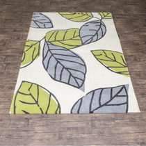 Blue Leaf Flower Art Rugs