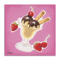 Scoops of Chocolate Ice-cream Wall Print