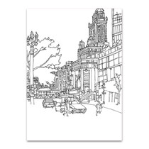 Chicago Cityscape Line Wall Art Print