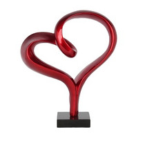 Poly Resin Red Heart Sculpture