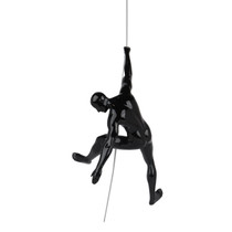 Poly Resin Climbing Man C Black Gloss