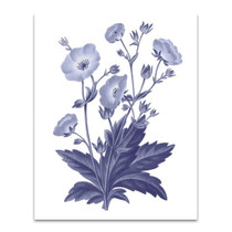 Dark Blue Botanical VI Wall Art Print