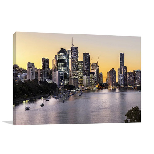 Brisbane City Riverside Wall Art Print