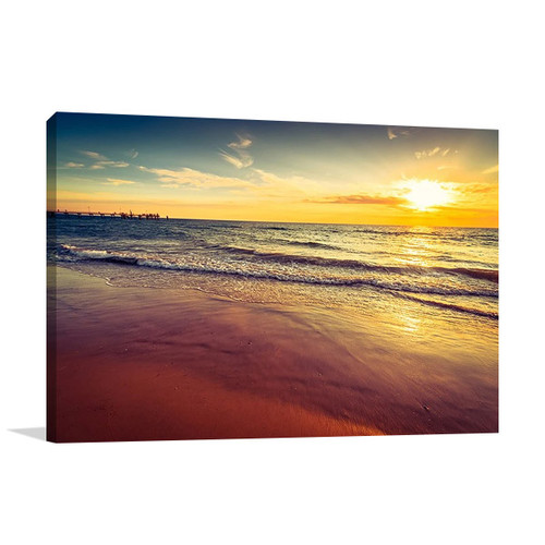 Sunset at Glenelg Beach Wall Art Print