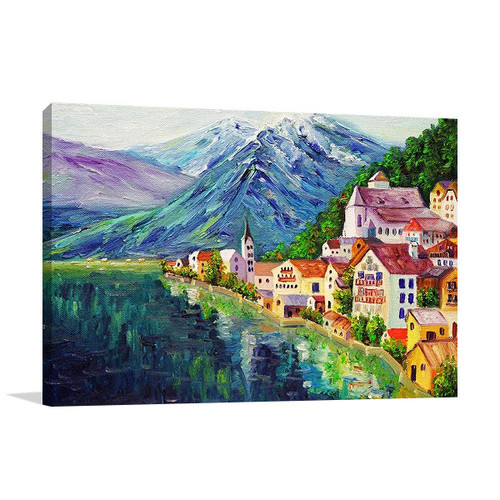 Austria Hallstatt Village Wall Art Print