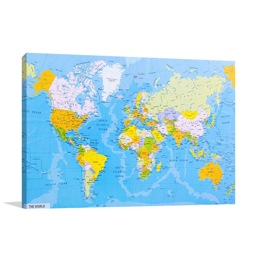 World Global Map Wall Art Print