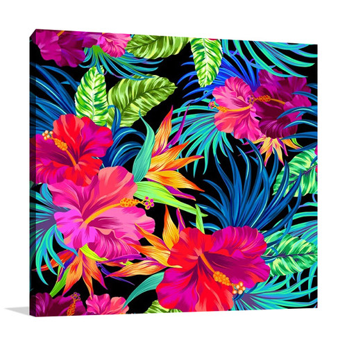 Hibiscus Palms Wall Art Print