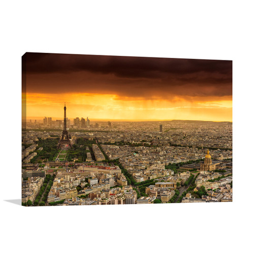 Sunset to Paris Wall Art Print