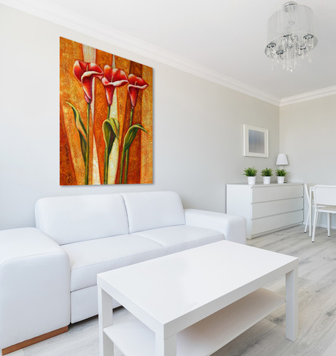 Blooms | Orange Art on Canvas & Floral Wall Prints Australia