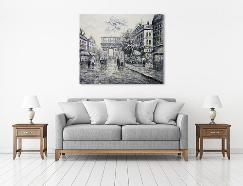 Dawn One Black White Wall Art Streetscape Paintings for Sale