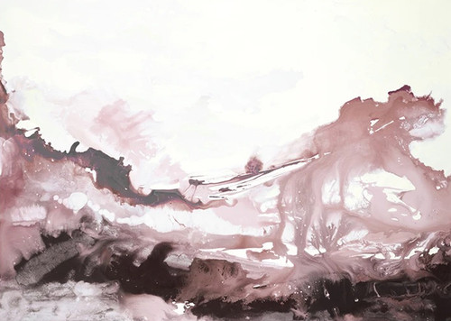 Pink Blush Ink Flow Wall Art Print
