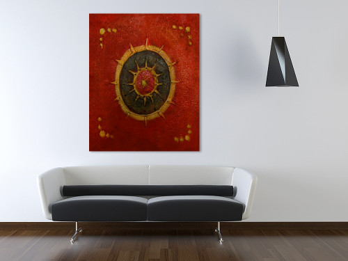 Red Portal In Contemporary Canvas Art And Painting