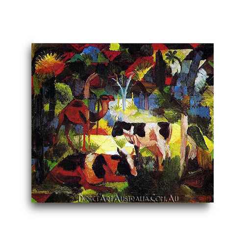 Landscape with Cows and Camel