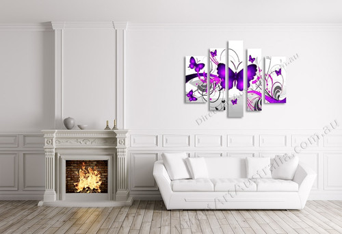 Butterflies in Purple In Framed Canvas Prints Online