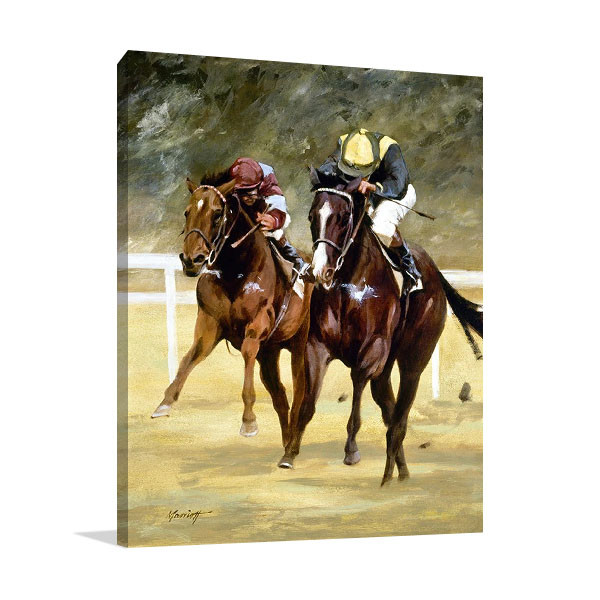 Jockey Horse Racing Wall Print Animal Canvas Art - Main Image