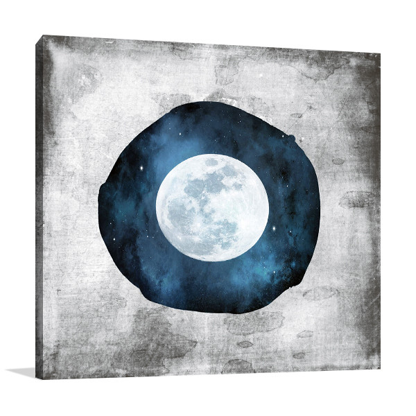 The Blue Full Moon Wall Print  Astronomy and Space Canvas Art