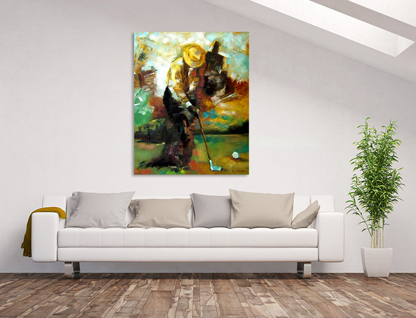 The Golfer In Wall Paintings And Canvas For Living Room