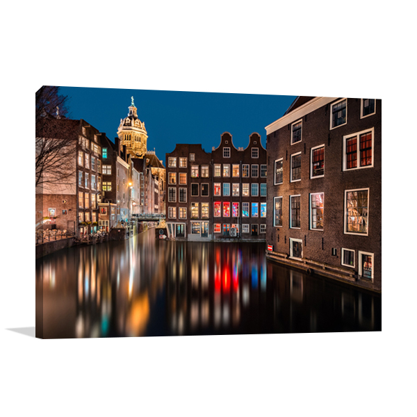 Amsterdam by Night Wall Print