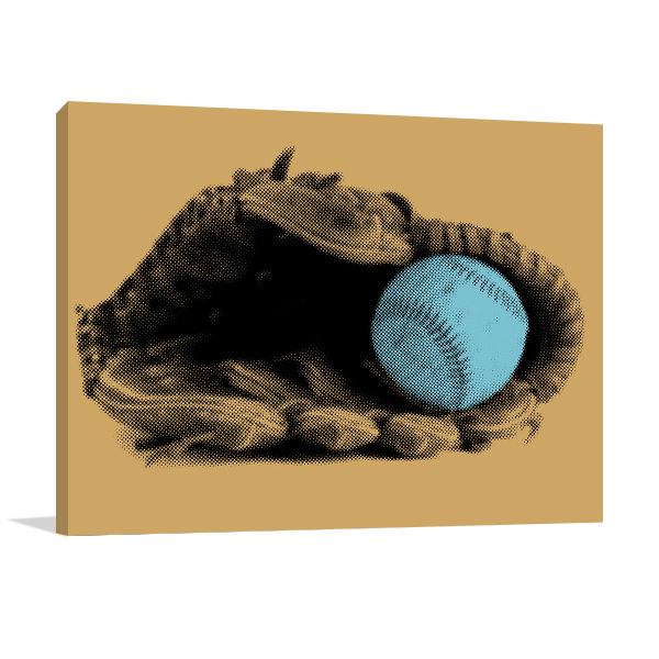 Baseball and Glove Wall Art Print